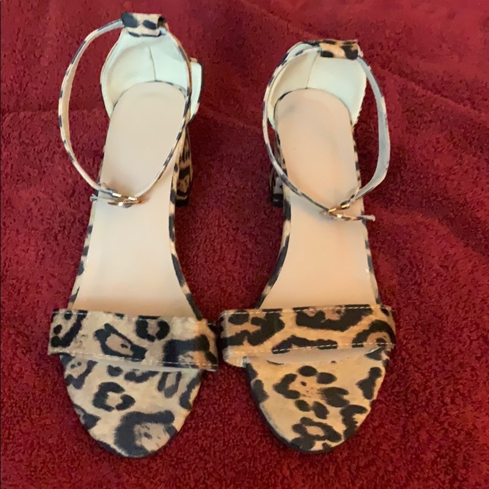 fashion fabric tiger print block sandles